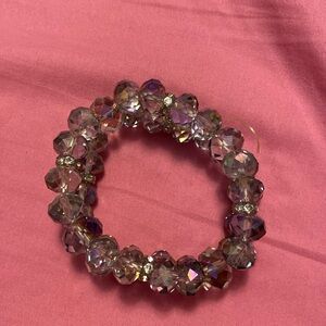 Clear beaded stretchy bracelet